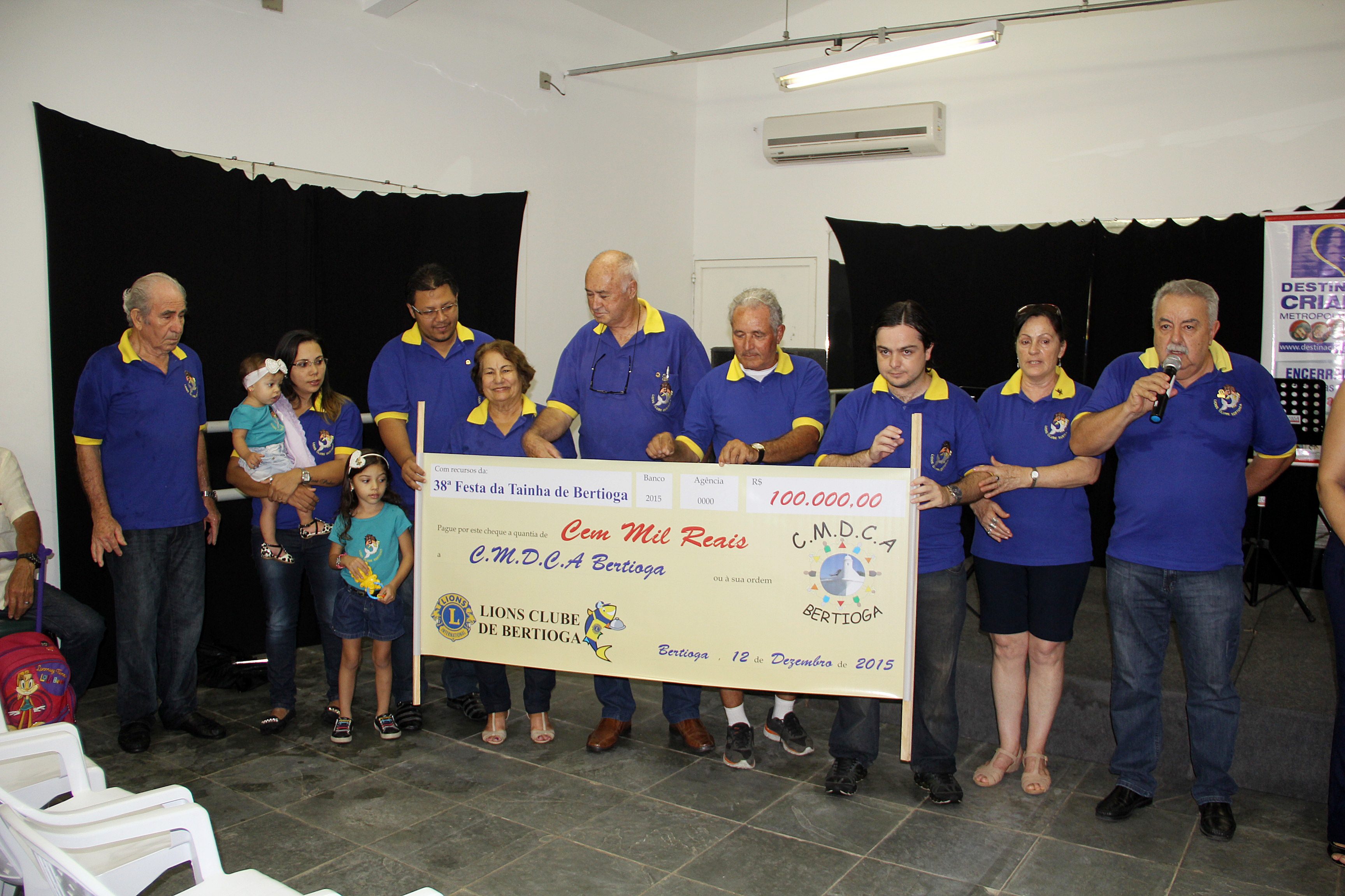 Lions Clube Bertioga doa R$ 100 mil durante Campanha Destinação Criança
