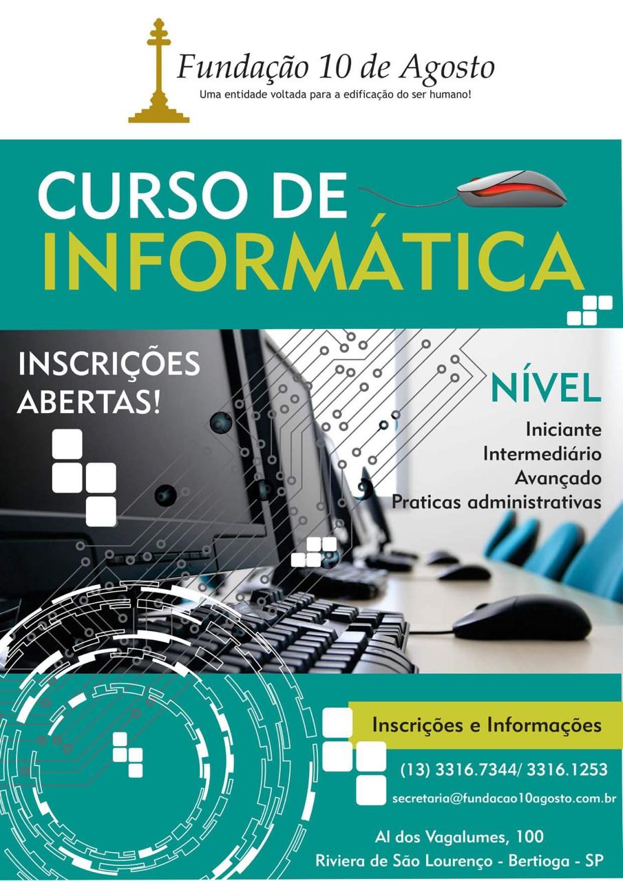 Fundação 10 de Agosto tem inscrições para cursos de musica e informática