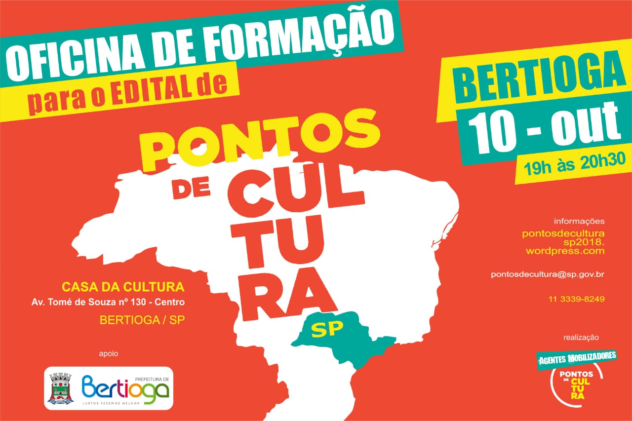 Bertioga recebe oficina de formação para programa "Pontos de Cultura" dia 10