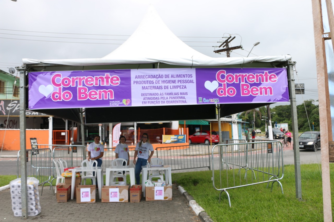 Corrente do Bem: Fundo Social de Bertioga arrecada oito toneladas de alimentos