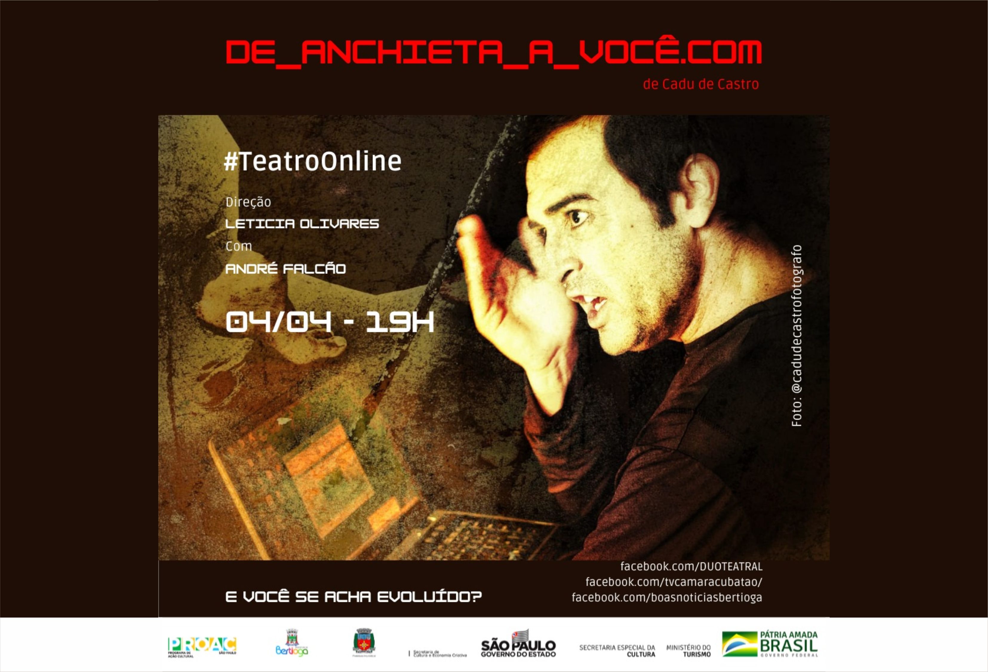 Bertioga apresenta neste domingo (04) a peça teatral "De Anchieta a você.com"