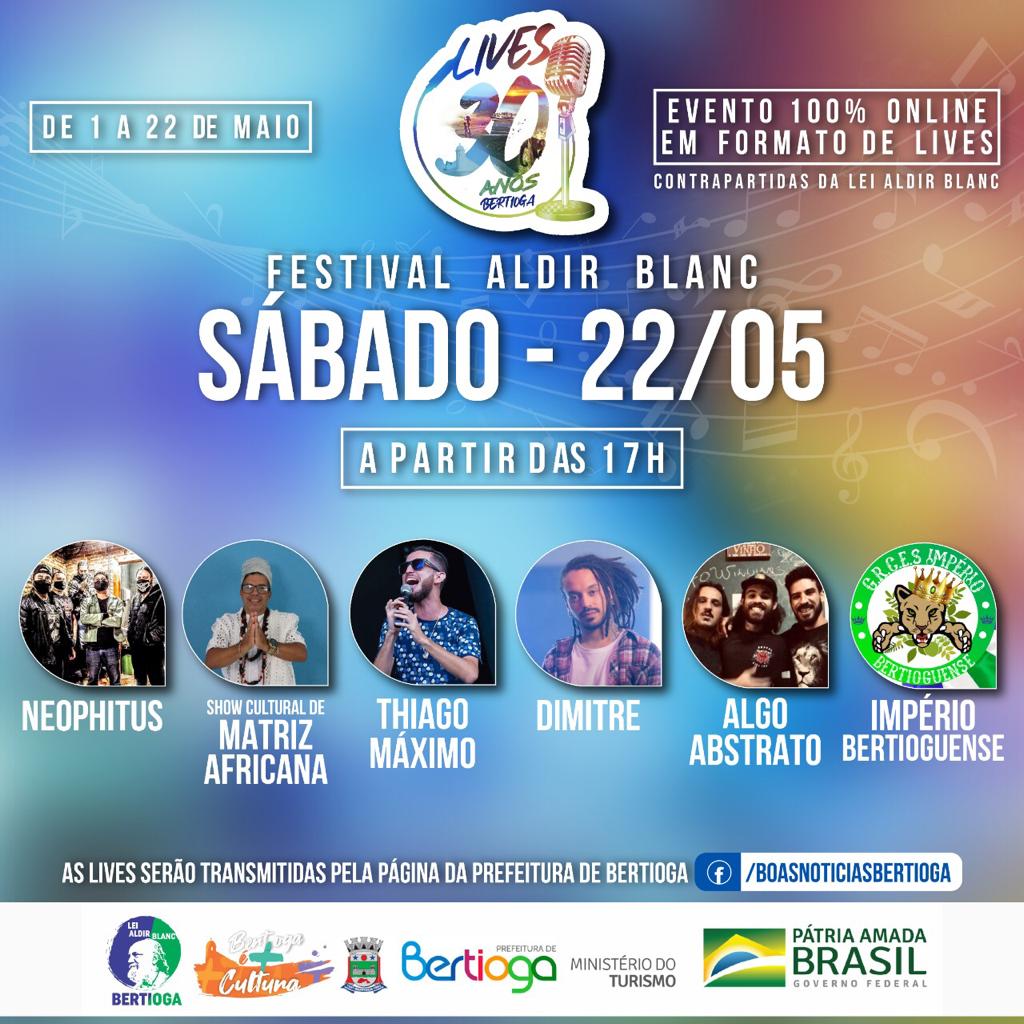 Shows do Festival Aldir Blanc terminam neste sábado (22)