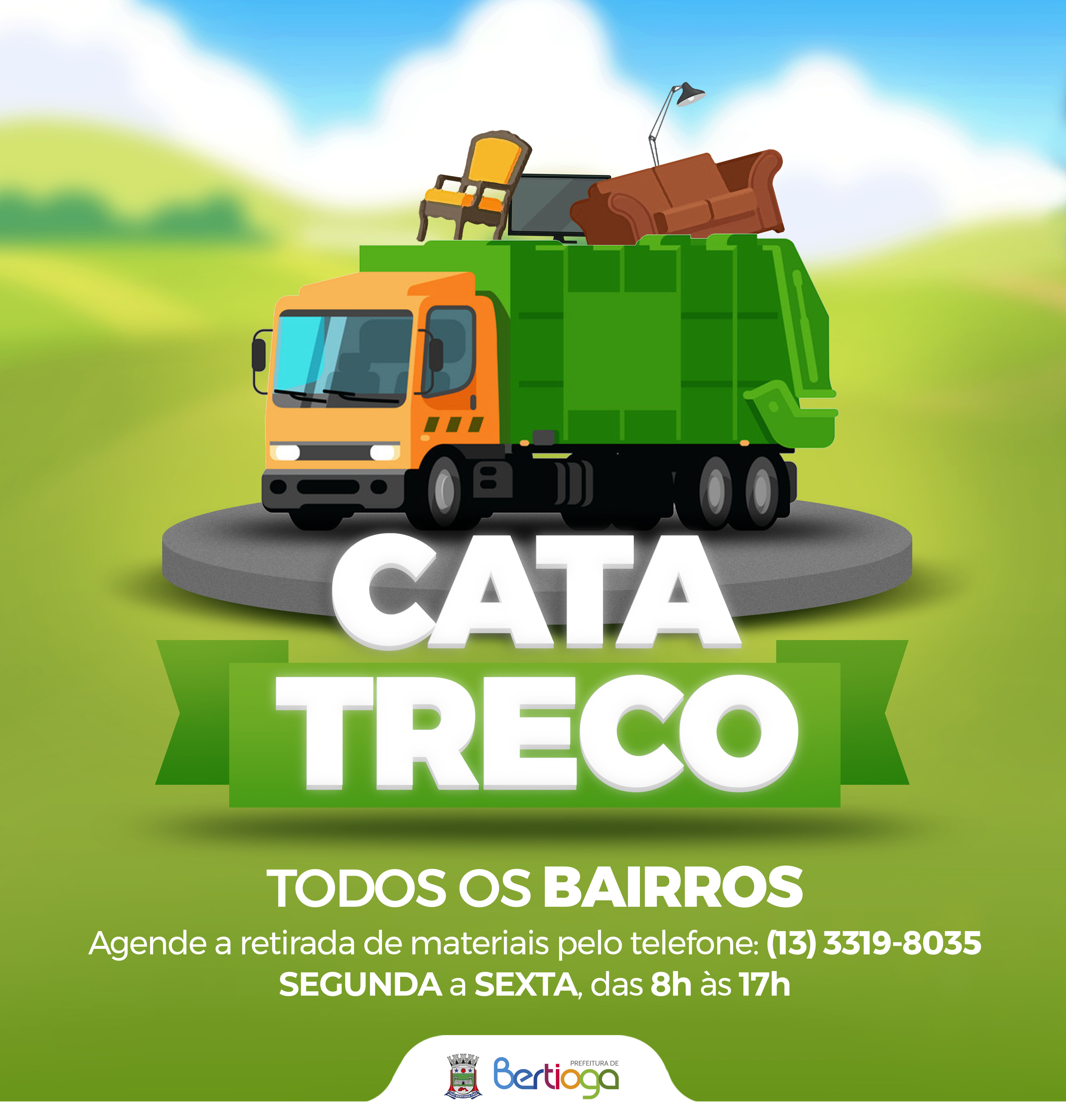 Bertioga disponibiliza agendamento do Cata Treco para retirada de materiais inservíveis