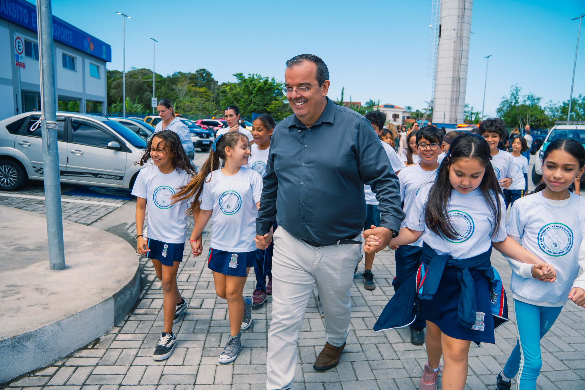 Vereadores Mirins de Bertioga conhecem Gabinete do Prefeito e Complexo de Segurança