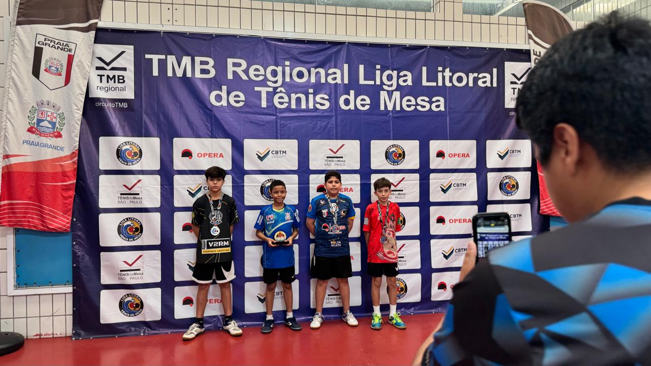 Mesatenistas de Bertioga brilham em Ligas Regionais e conquistam nove medalhas no fim de semana