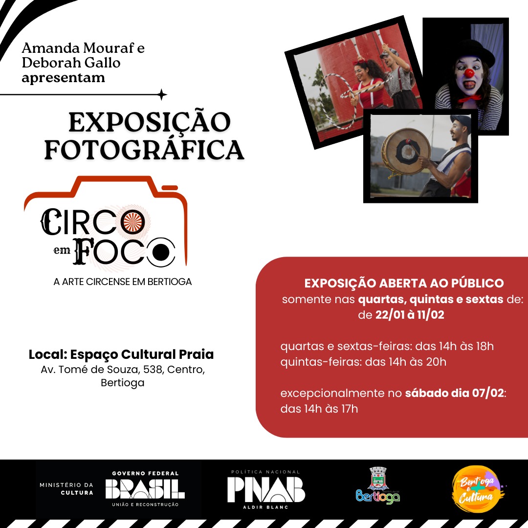 Exposição “Circo em Foco” valoriza a arte circense  e os cenários de Bertioga, a partir desta quinta-feira (22) 