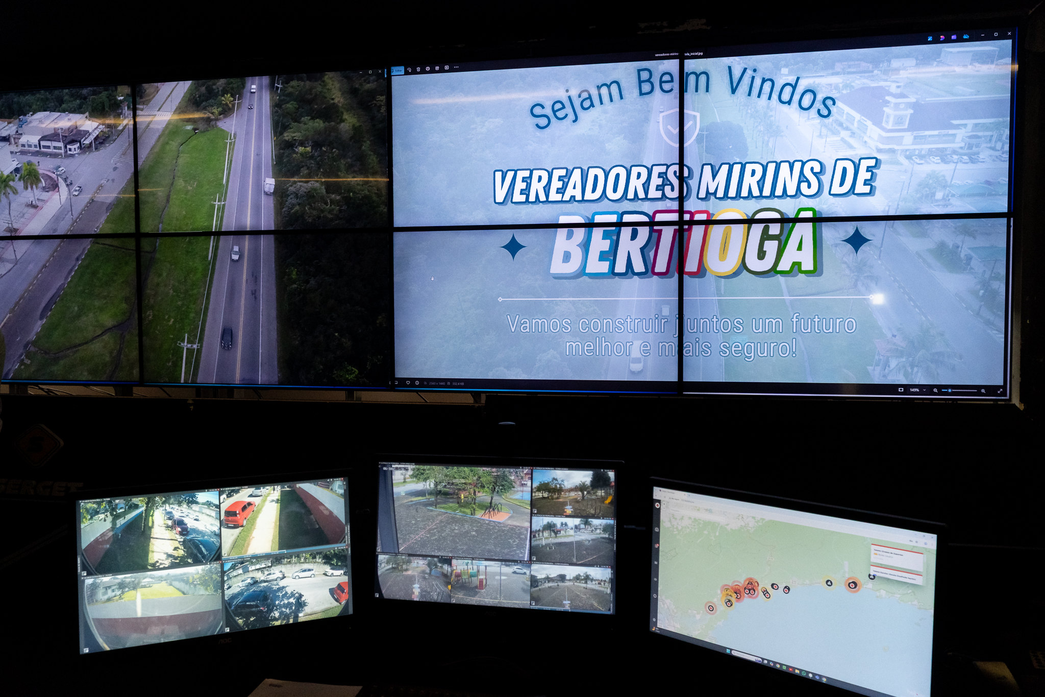 Vereadores Mirins de Bertioga visitam gabinete do prefeito e Complexo de Segurança