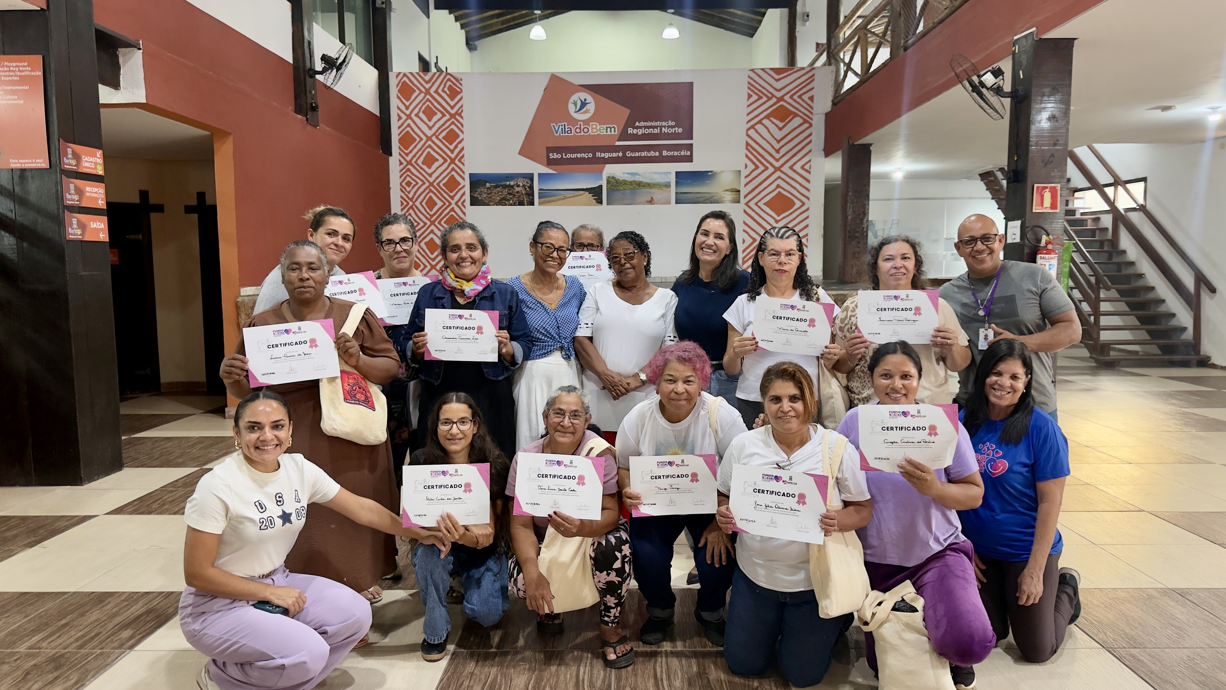 Primeira turma do curso de costura da Vila do Bem Boraceia conclui formação promovida pelo Fundo Social